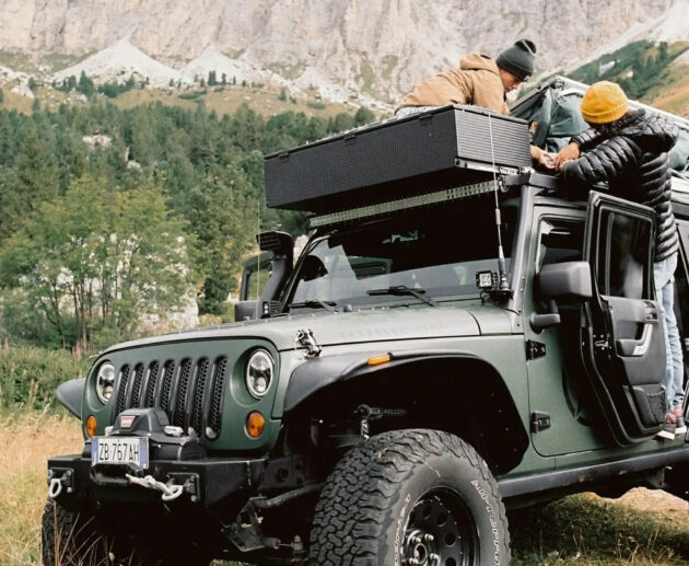 Location Jeep Wrangler Rubicon Overland Voyage Dolomites 4x4 tente de toit